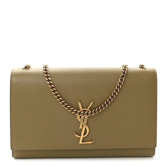 Yves Saint Laurent Handbags - Saint Laurent YSL Monogram Kate Medium Crossbody Grained Leather Chain Bag